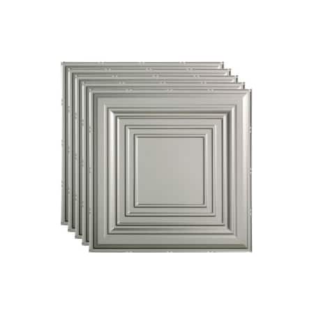 Acoustic Ceiling Products Fasade Traditional Syle No 3 - 23-3/4in x 23-3/4in PVC Lay In Tile in Argent Sliver - PL5409